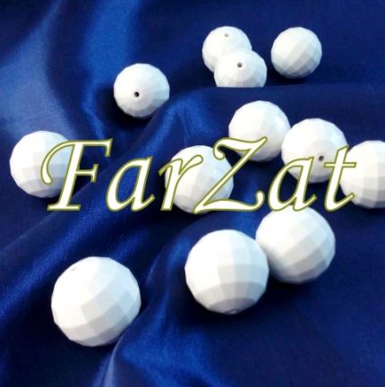 Margele fatetate albe - 24 mm