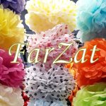 Pampoane din hartie cu buline - 20 cm