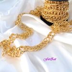 Lant auriu cu zale duble Cod 20 - la metru - imagine 5
