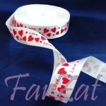 Panglica satinata cu inimioare