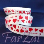 Panglica satinata cu inimioare - imagine 2