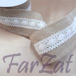 Rola banda iuta cu dantela - 6 cm - imagine 3