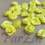 Trandafirasi din saten - galben - imagine 3