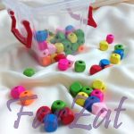 Margele lemn colorate - cubice