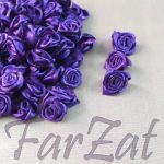 Trandafirasi din saten - mov - imagine 2