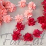 Aplicatie textila cu flori din voal - imagine 4