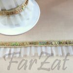 Terminatie din organza cu paiete  cod 15 - alb, ivoire - imagine 4