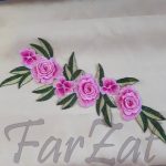 Aplicatie individuala brodata cu flori 3D - Model 3 - imagine 3