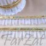 Terminatie din organza cu paiete  cod 15 - alb, ivoire - imagine 3