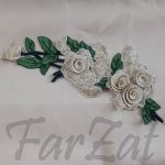 Aplicatie individuala cu flori brodate 3D - Model 1 - imagine 5