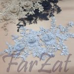 Aplicatie individuala brodata cu flori 3D - Model 4