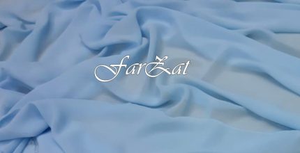 Material textil voal bleu