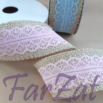 Banda iuta cu dantela cod 2 - 3,5 cm