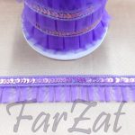 Terminatie din organza cu paiete - Cod 25 lila