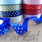 Panglica satinata cu buline cod 1  - 2 cm