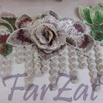 Aplicatie textila cu flori 3D - Cod 33 - imagine 2