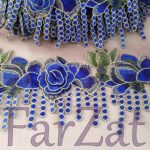 Aplicatie textila cu flori 3D - Cod 33