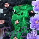 Aplicatie textila cu flori si ciucuri - imagine 3