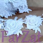 Aplicatie textila cu flori 3D - Cod 11 - imagine 5