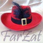 Palarie rosie cu pana - imagine 3