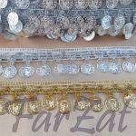 Aplicatie cu fir lurex si banuti  - Cod 218