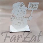 Figurine din lemn pentru pictat - Mos Craciun / Om de zapada - imagine 2