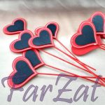 Inimioare decorative din lemn pe betisor - Cod 14