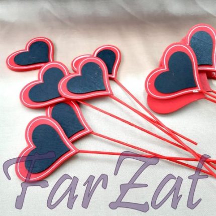 Inimioare decorative din lemn pe betisor - Cod 14