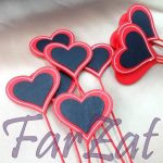 Inimioare decorative din lemn pe betisor - Cod 14 - imagine 3