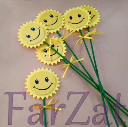 Decoratiune floarea soarelui pe bat