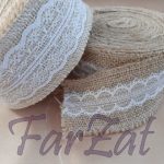 Banda iuta cu dantela 6 cm - Cod 16