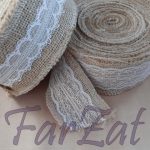 Banda iuta cu dantela 6 cm - Cod 16 - imagine 2