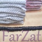 Aplicatie textila satinata cu strasuri - Cod 241