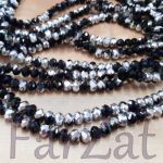 Margele cristal negru cu argintiu