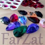 Cristale lacrima colorate de cusut - 1,7 x 3 cm