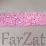 Aplicatie textila cu flori si perle cod 113 - 4,5 cm - imagine 2