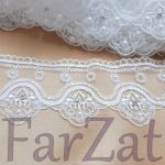 Aplicatie dantela cu perle 7 cm - Cod 243 - imagine 6