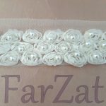 Aplicatie textila cu flori si perle cod 113 - 4,5 cm - imagine 3