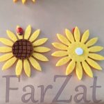 Flori fetru autoadezive - floarea soarelui cu gargarita - imagine 4