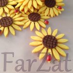 Flori fetru autoadezive - floarea soarelui cu gargarita - imagine 2