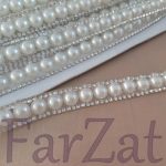 Aplicatie termoadeziva cu strasuri si perle 1,5 cm - Cod 280