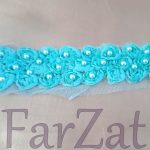 Aplicatie textila cu flori si perle cod 113 - 4,5 cm - imagine 5