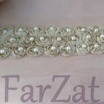 Aplicatie textila cu flori si perle cod 113 - 4,5 cm - imagine 7