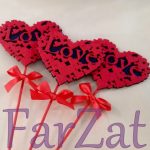 Inimi fetru decorative pe betisor - Cod 15 - imagine 4