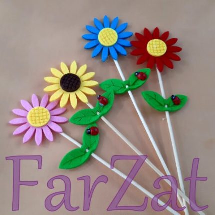 Figurine fetru pe bat Cod 2 - Flori