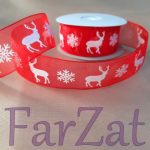 Panglica organza cu reni - 2,5 cm