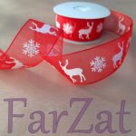 Panglica organza cu reni - 2,5 cm - imagine 3