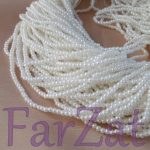 Margele la sirag 3 mm - alb, ivoire - imagine 2