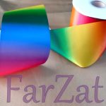 Panglica satinata curcubeu - 7 cm - imagine 2