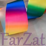 Panglica satinata curcubeu - 7 cm - imagine 5